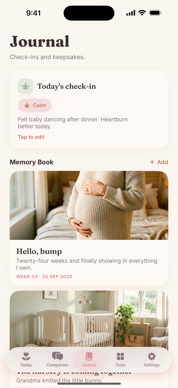 The Bloom journal with a memory card.